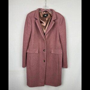 DKNY Wool Blend Boucle Walker Coat Pink Size XL